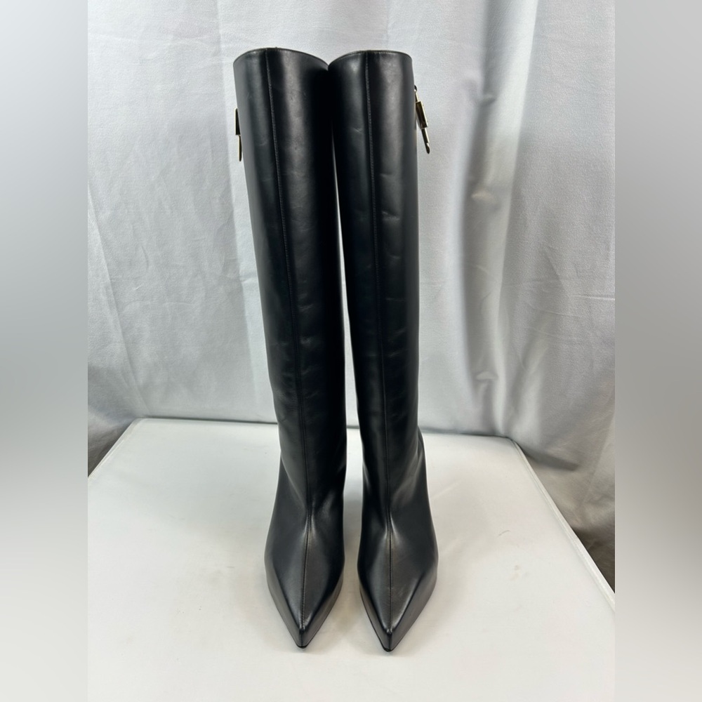 GIVENCHY 
Calfskin G Lock Wedge Knee High Boots - Picture 2 of 8